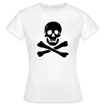 Drapeau pirate Crâne avec os croisés - T-shirt Femme - blanc - Devant - AI Model Female 172 dark (172cm)