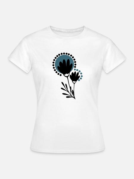 Scandi Blumen - Frauen T-Shirt - Weiß