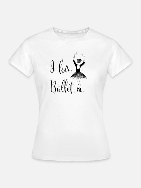 Ballerina "I love ballet" - Frauen T-Shirt - Weiß