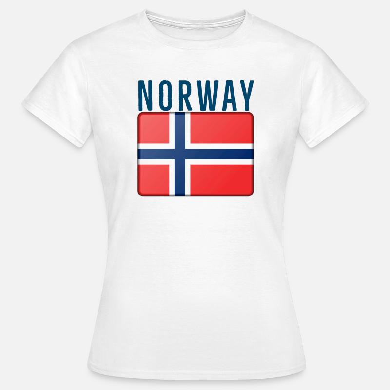 Bandiera della Norvegia con scritte - Maglietta da donna - bianco