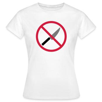 Couteau de signe interdit - T-shirt Femme - blanc - Devant - AI Model Female 172 dark (172cm)