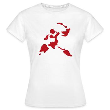 Blutspritzer Schwerkämpfer Krieger Figur - Frauen T-Shirt - Weiß - Vorne - AI Model Female 172 dark (172cm)