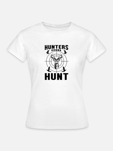 Monochrome minimalistische Jagdillustration - Frauen T-Shirt - Weiß