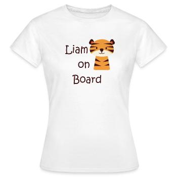 Liam on board - Frauen T-Shirt - Weiß - Vorne - AI Model Female 172 dark (172cm)