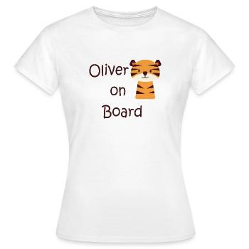 Oliver on board - T-shirt Femme - blanc - Devant - AI Model Female 172 dark (172cm)