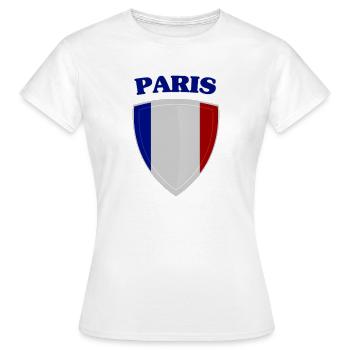 Paris (Paris) - T-shirt Femme - blanc - Devant - AI Model Female 172 dark (172cm)