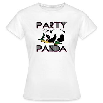 Fête panda faire la fête préchauffage boire ivre - T-shirt Femme - blanc - Devant - AI Model Female 172 dark (172cm)