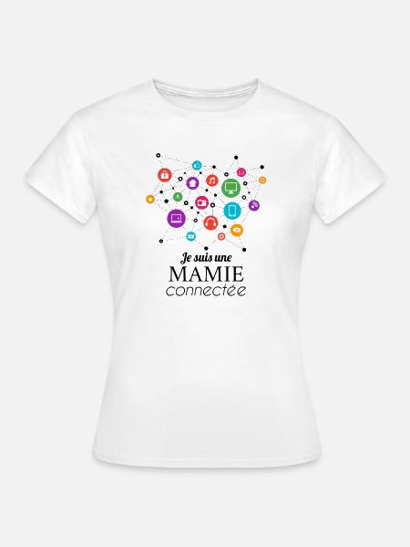 Oma an das Netzwerk angeschlossen - Frauen T-Shirt - Weiß