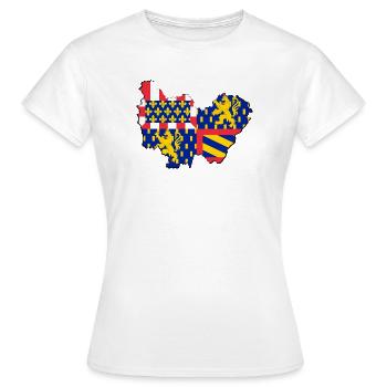 bourgogne franche comté - T-shirt Femme - blanc - Devant - AI Model Female 172 dark (172cm)