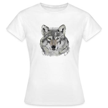 Loup - T-shirt Femme - blanc - Devant - AI Model Female 172 dark (172cm)