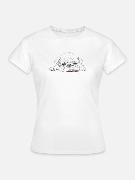 Mops - Frauen T-Shirt - Weiß