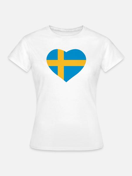 Schweden-Herz - Frauen T-Shirt - Weiß