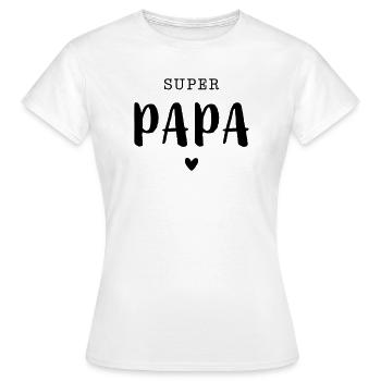 Super Papa mit Herz - Frauen T-Shirt - Weiß - Vorne - AI Model Female 172 dark (172cm)