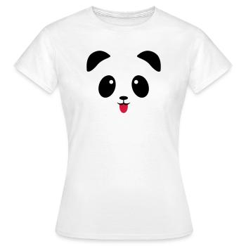 Langue de visage de panda - T-shirt Femme - blanc - Devant - AI Model Female 172 dark (172cm)