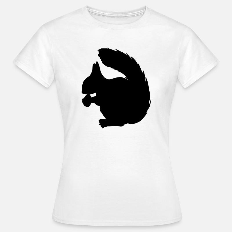 Eichhörnchen mit Nussschattenfigur - Frauen T-Shirt - Weiß