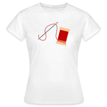 Needle and thread logo embroidery - Women's T-Shirt - white - Front - AI Model Female 172 dark (172cm)