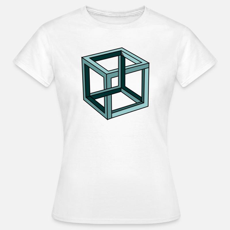 Escher Impossible Cube - Women's T-Shirt - white