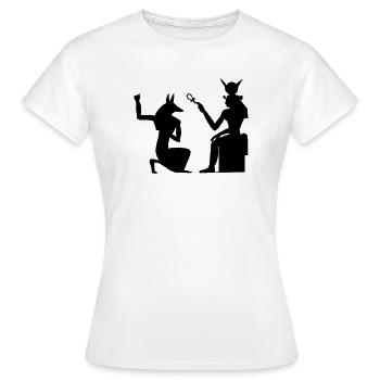 Pyramide hiéroglyphes égyptiens pharaon - T-shirt Femme - blanc - Devant - AI Model Female 172 dark (172cm)