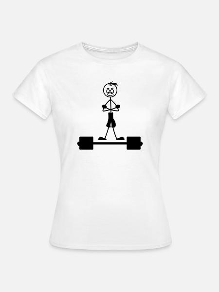Krafttraining mit Händen übereinander Logo - Frauen T-Shirt - Weiß