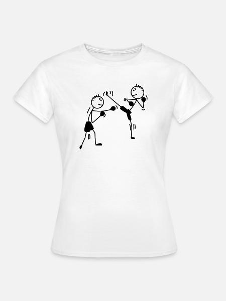 kickboxing hoge schop en stoten - Vrouwen T-shirt - wit
