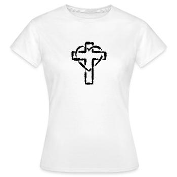 Croix symbole christianisme coeur amour - T-shirt Femme - blanc - Devant - AI Model Female 172 dark (172cm)