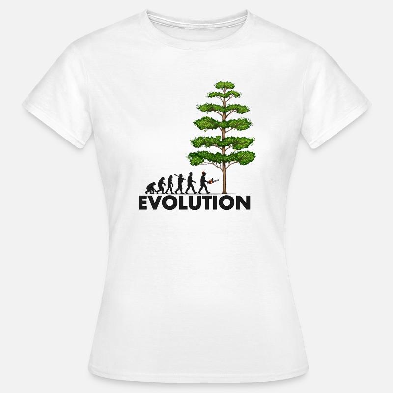Tronçonneuse Evolution Grey Big Tree - T-shirt Femme - blanc