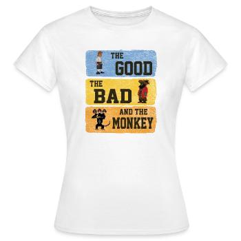 The Good The Bad The Monkey Vintage Island Geschen - Frauen T-Shirt - Weiß - Vorne - AI Model Female 172 dark (172cm)