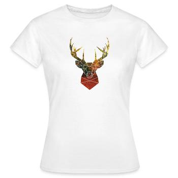 Hirschkopf im Herbst - Frauen T-Shirt - Weiß - Vorne - AI Model Female 172 dark (172cm)
