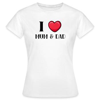 J'aime maman papa papa maman parents famille - T-shirt Femme - blanc - Devant - AI Model Female 172 dark (172cm)