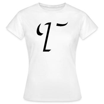 Lettre T, nom, la lettre T - T-shirt Femme - blanc - Devant - AI Model Female 172 dark (172cm)