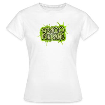 93100 PUR SANG - T-shirt Femme - blanc - Devant - AI Model Female 172 dark (172cm)