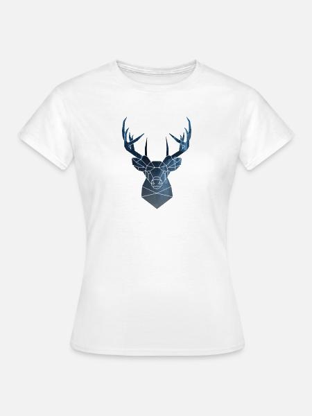 Hirschkopf und Hölzer - Frauen T-Shirt - Weiß