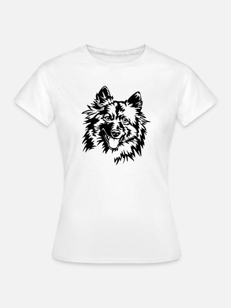 Wolfsspitz Kopf - Frauen T-Shirt - Weiß