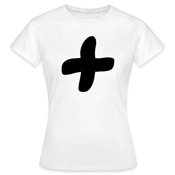 Plus Sign Cross Shadow Plus Sign Sign - Women's T-Shirt - white - Front - AI Model Female 172 dark (172cm)