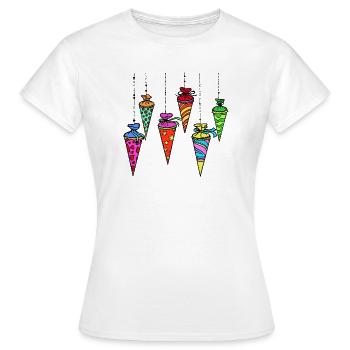 Schultüte Schulanfang Schulstart Schulbeginn - Frauen T-Shirt - Weiß - Vorne - AI Model Female 172 dark (172cm)