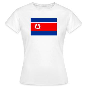 Drapeau du logo de la Corée du Nord Drapeau nord-coréen - T-shirt Femme - blanc - Devant - AI Model Female 172 dark (172cm)