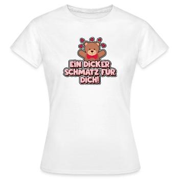 Ein dicker Schmatz für dich! Bär - Bären - Frauen T-Shirt - Weiß - Vorne - AI Model Female 172 dark (172cm)