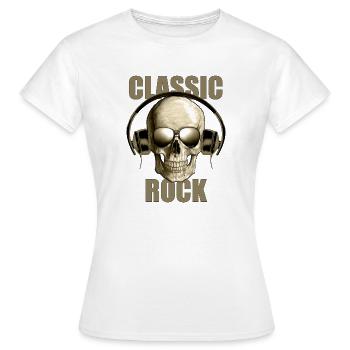 Classic Rock Skull With Headphones Design - Frauen T-Shirt - Weiß - Vorne - AI Model Female 172 dark (172cm)