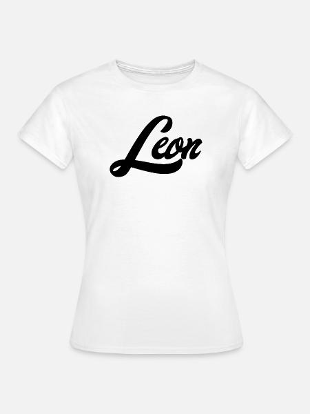 Leon Name Futuristische Galaxy-Traumstimmung - Dame-T-shirt - hvid