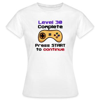30er Geburtstag Gamer Controller 30 Jahre Alt - Frauen T-Shirt - Weiß - Vorne - AI Model Female 172 dark (172cm)