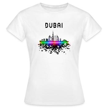 Dubai Skyline Splash Design / Geschenk - Frauen T-Shirt - Weiß - Vorne - AI Model Female 172 dark (172cm)