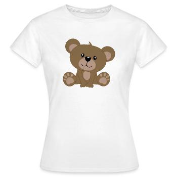 Ours, ours en peluche - T-shirt Femme - blanc - Devant - AI Model Female 172 dark (172cm)