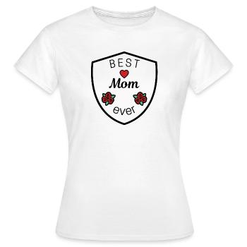 best mom ever blason bouclier armoiries coeur - T-shirt Femme - blanc - Devant - AI Model Female 172 dark (172cm)