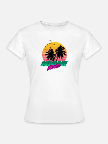 Miami Palm Trees - Frauen T-Shirt - Weiß