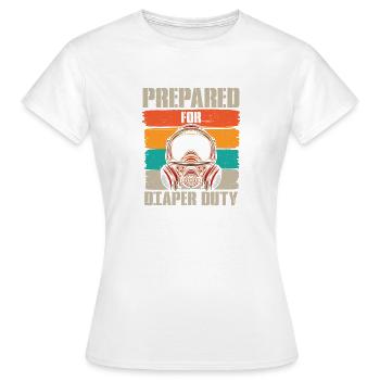 Diaper duty - Women's T-Shirt - white - Front - AI Model Female 172 dark (172cm)