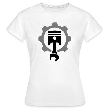 Engine, piston, gear - Women's T-Shirt - white - Front - AI Model Female 172 dark (172cm)