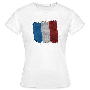 Drapeau Français - T-shirt Femme - blanc - Devant - AI Model Female 172 dark (172cm)