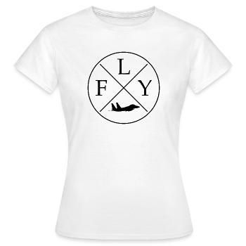 FLY Logo Jet Kampfjet - T-shirt Femme - blanc - Devant - AI Model Female 172 dark (172cm)