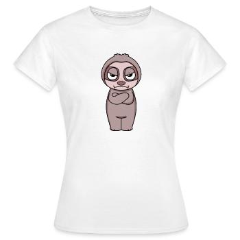 Faultier genervt - Frauen T-Shirt - Weiß - Vorne - AI Model Female 172 dark (172cm)