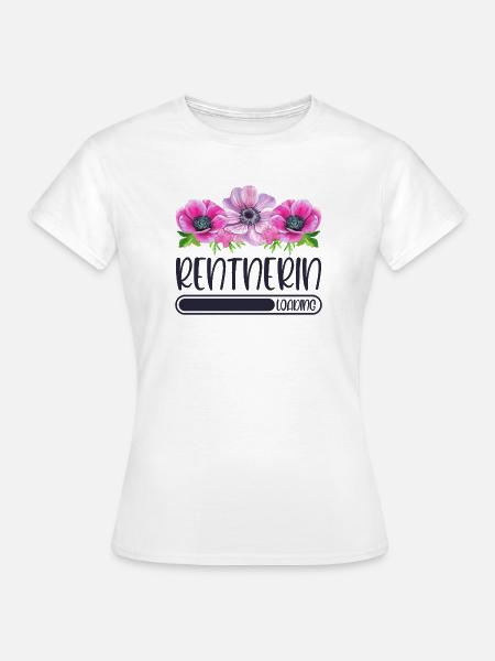 Rentnerin Loading Blumen - Frauen T-Shirt - Weiß